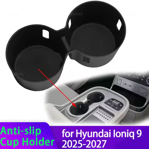 For Hyundai Ioniq 9 2025 2026 2027 Anti-Slip Storage Box Water Cup Holder Anti Dirt Shock Absorbing 