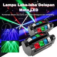 Lampu spider led Moving head mini spider 8x5watt LED mini spider light power 40watt RGBW Beam Stage 