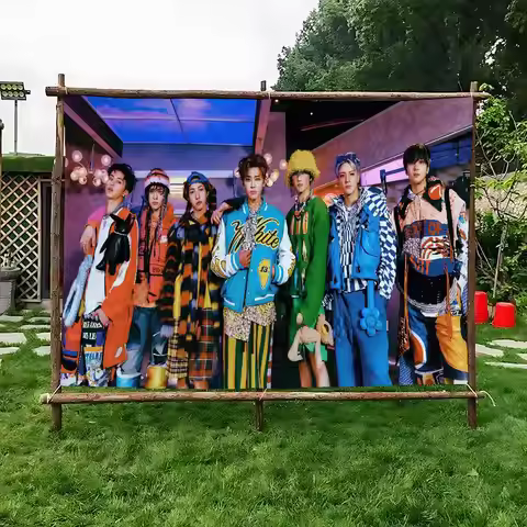 K-Kpop NCT DREAM Cartoon Flag Art Science Fiction Room Home Decor Wall Hanging Home Decor Banner