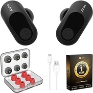 Sony INZONE Buds Truly Wireless Noise Cancelling Gaming Earbuds (Black) WFG700N/B Bundle with Deco Gear Ear Tips S/M/L, 6' USB-C Cable and 1 YR CPS Enhanced Protection Pack