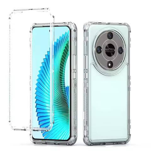 3 in 1 Hybrid Armor Shockproof Phone Case For Honor X9B Magic 6 Lite 5G Hard Plastic Frame Transpare