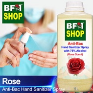 Anti Bacterial Hand Sanitizer Spray with 75% Alcohol - Rose Anti Bacterial Hand Sanitizer Spray - 1L