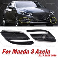 For Mazda 3 Axela 2017 2018 2019 Auto  Accessories Front Bumper Lamp Shell  Fog Light Grille Cover H