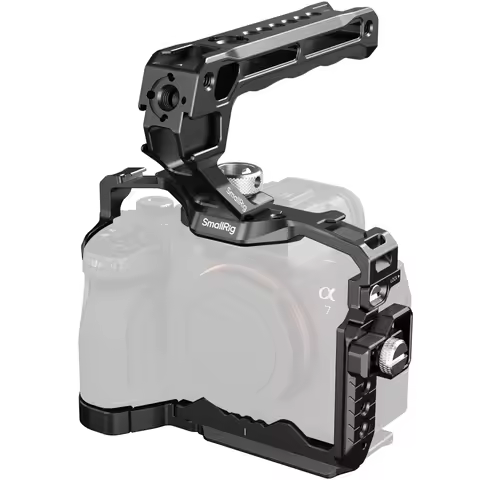 SmallRig Camera Cage Handle Grip 1/4" Expansion Holes Cold Shoe for Sony A7RV A7RIV A7IV A7SIII A1 3