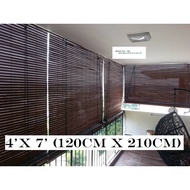 QIAN JIA-QJ WOODEN BLINDS 4'(W) X 7'(H) WALNUT, BIDAI KAYU, 户外木帘