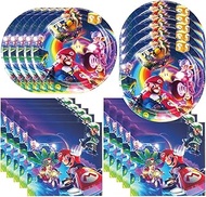 Fuyhiuous 40Pack Mario Move birthday Party Supplies include 20 plates, 20 napkins for the Mario Move party Decoration