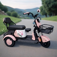 Adult 3 Wheel Tricycle 3 Seater Comfortable Bicycle with Storage Basket