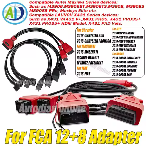 For Chrysler/JEEP/Dodge Vehicles Automatic OBD2 Scanner Connector Cable For FCA 12+8 Pin OBD2 Diagno