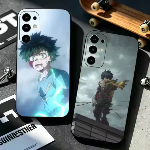 Lzuku Midoriya My Hero A-Academia Phone Case Black Silicone Soft For Samsung S25,S24,S21,S22,S23,S30