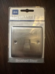BG British General Nexus Metal Telephone Socket, Master Screw Connection Brushed Steel