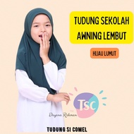 HIJAU LUMUT Tudung Sekolah AWNING LEMBUT Tudung Si Comel TSC Tudung Budak Sekolah Rendah TKRS Kadet 