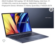 ASUS Vivobook 16X i7-12700  4K OLED monitor 最後減價$6000