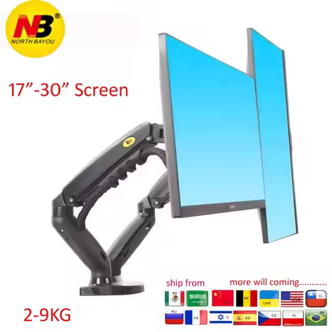 NB NEW F160 gas spring 10"-30" dual monitor stand on desk 2-9kg dual arms 360 rotate USB3.0 Computer