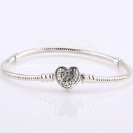 Original Moment Heraldic Lace Enchanted Heart Clasp Snake Bracelet Bangle Fit 925 Sterling Silver Bead Charm Diy Europe Jewelry