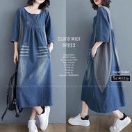 Clara Midi Dress / Dress Jeans Jumbo Terbaru Oversize Dress Casual