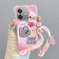 Casing OPPO A5i A3 A3X A79 A78 A58 A38 A18 5G 4G New Phone Case Design with Lanyard Cartoon Painted 