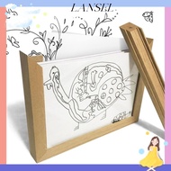LA Photo Frame, Rotatable Wall Decoration Wooden Kids Art Frame, Creative Changeable Memorial Family