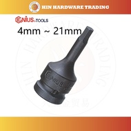 GENIUS TOOLS 1/2" DR. HEX IMPACT BIT SOCKET 60MML (CR-MO)