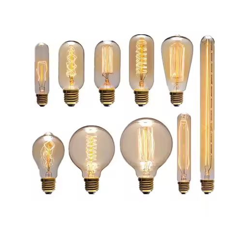 Edison Bulb E27 40W 60W 80W 220V C35 ST64 T45 BT53 A60 G80 G95 G125 Filament Incandescent Light Ampo