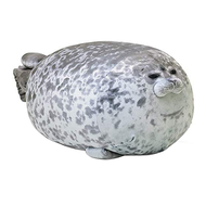 1 Piece Chubby Blob Seal Pillow Stuffed Cotton Plush Animal Toy Cute Ocean Fun-Stuff Grey