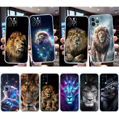 DK35 Animal lion Transparent Phone Case for Motorola Moto G7 G8 G9 G84 G85 G73 G24 G15 Z2 Play Power