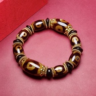 Gelang Jed Agate Dzi Beads Consecrated Dzi Beads Bracelet Bracelet Natural Agate Chalcedony Three-Ey