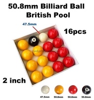 50.8mm 50mm 51mm 2 inch 16pcs Set British Ball Billiard Pool Ball White Ball 47.5mm 2948.1