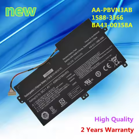 New 11.4V 43Wh AA-PBVN3AB Battery for Samsung NP370R4E NP370R5E NP370R5V NP450R4E NP450R5E
