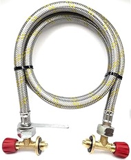 LPG Gas Refill Hose 1.5 m Set - Flexible Reinforced Steel Tube for Camping Gas Bottles 901 904 907, 