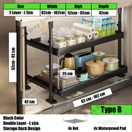 kitchen cabinet pull out dish & bowl rack / multi-function pull out basket / almari tarik rail rak d