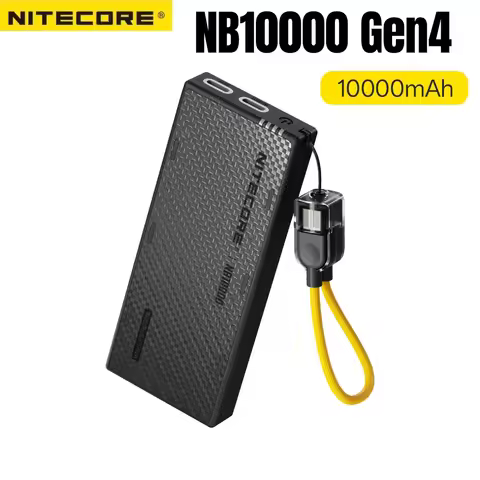 NITECORE NB10000 Gen4 Ultra Lightweight Carbon Fiber Power Bank 10000mAh Mobile Powerbank Dual USB-C