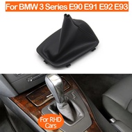 Car Leather Dust Gear Shift Lever Shifter Gaiter Boot Cover Frame Trim For BMW 3 Series E90 E91 E92 