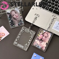 STELLARLINX Acrylic Photocard Holder, 2.7x4.1 Inch Transparent Photo Card Case, Cute with Keychain P