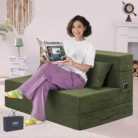Folding Sofa Bed, Convertible Sleeper Chair Bed, Floor Sofa with Bag