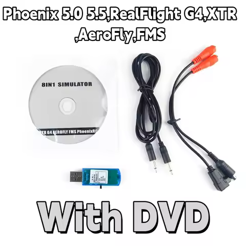 8in1 USB Flight Simulator Practise (Phoenix,RealFlight G4,XTR,AeroFly,FMS) For Fixed-wing FPV Helico