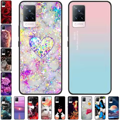 For Vivo V21 5G Case V2050 Silicone Soft Protective TPU Funda Cases for vivo V21 5G 6.44'' Back Cove