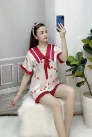 Bộ Đùi Lụa Latin - Tay Ngắn Quần Ngắn - Họa Tiết Dễ Thương - Chất Vải Mềm Mịn Mát Không Nhăn Free Si