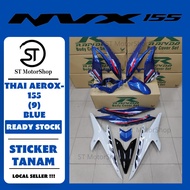 YAMAHA NV-X NVX V1 THAI AEROX-155 (9) BLUE COVER SET (STICKER TANAM) RAPIDO NEW ACCESSORY AKSESORI