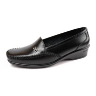 Sepatu Pantofel Wanita Kantor Flat Shoes CARVELLO 1205 Hitam Kulit