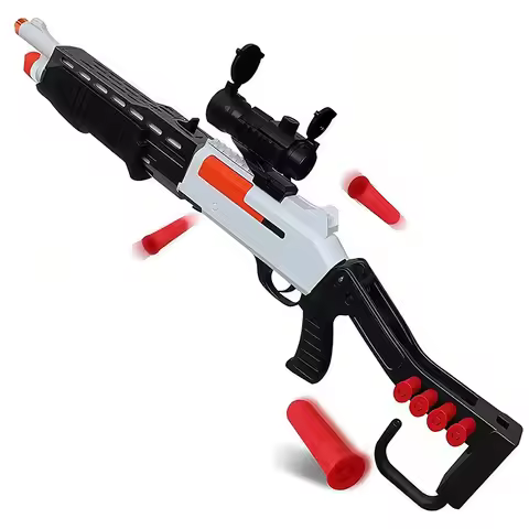 30 Inch Shell Ejecting Foam Blaster Shotgun Double Barrel Soft Bullet Gun with 60 Darts for Outdoor