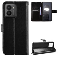Luxury Crazy Horse PU Leather Casing HMD Fusion 5G Flip Cover Lanyard Card Holder Wallet Case