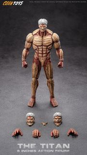 COSER TOYS X V Toys : 進擊的巨人 1/12 鎧甲巨人 三頭雕 全新現貨, 膠袋未開, 議價不回 !