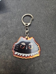 \特別版/ 大頭黑貓 滴膠 壓克力 吊飾 鑰匙圈