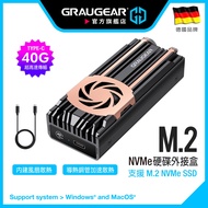 GRAUGEAR USB4 External Box USB 4.0 Type C M.2 NVMe TB4/3 40Gbps High Speed Transmission
