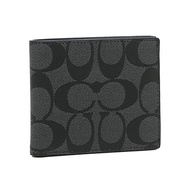 [Coach] Half Wallet Outlet Signature Mini Wallet Black Men's COACH F66551 QBMI5