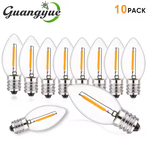 C7 E14 LED Bulb 220V Candle Lights E12 110V 0.5W Night Light 2700K Warm White Chandelier Lamp String