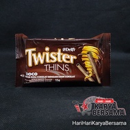 MAKANAN RINGAN DELFI TWISTER THINS WAFER ROLL CHOCO 15GR