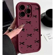 1pc INS Style Black Bowknot Polka Dot Design Shockproof TPU Fashion Phone Case Compatible With Apple
