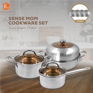 Set Peralatan Masak Sense Mom | Cookware Set isi 3 pcs | Oshop