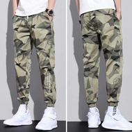 Men's Mid-Rise Sports Pants Cargo Pants Drawstring Pockets Stretch Camouflage Print Pants